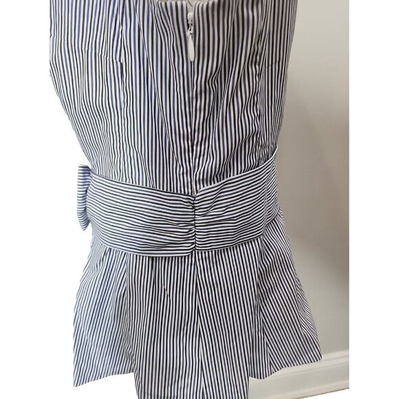 Kate Spade Blue Multi Stripe Peplum Top Sleeveless Cotton NWT Women's 14 - Picture 7 of 12
